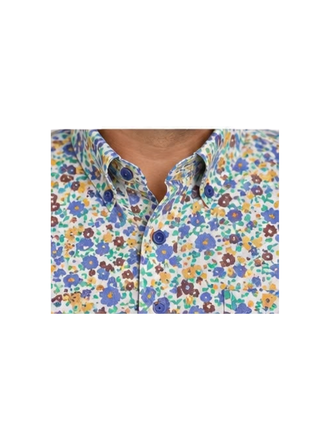 Camisa Hombre Manga Corta Diseño Flores SG