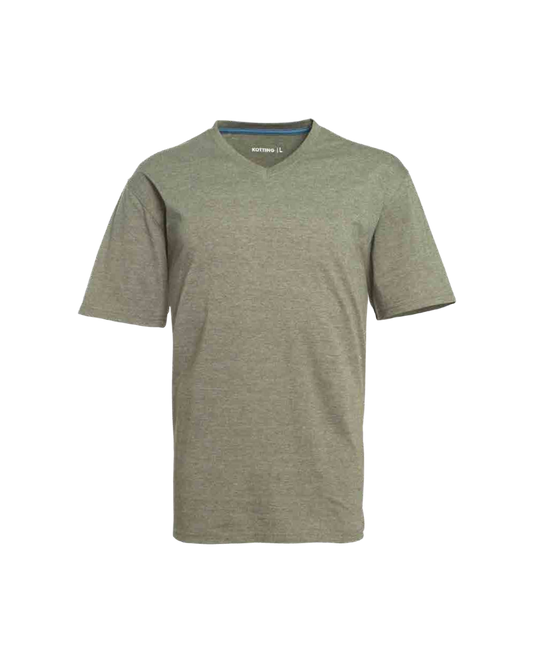 Polera Hombre Cuello V Verde Oliva