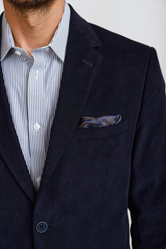 Blazer hombre Micro Cotelé Mil Rayas Navy Blue