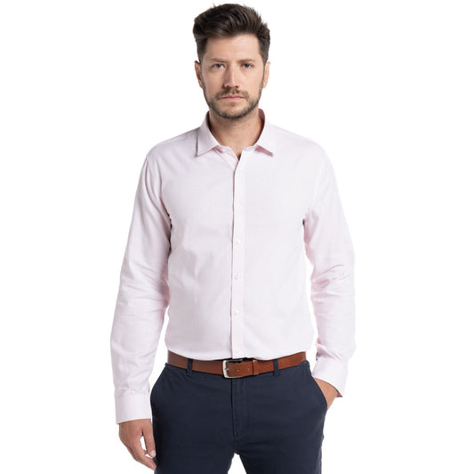 Camisa Hombre jacquard Manga Larga Rosado Claro PT - Sensez