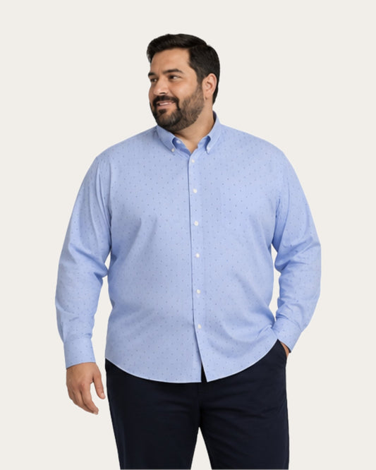 Camisa Hombre Silvino Azul Sport Con bolsillo