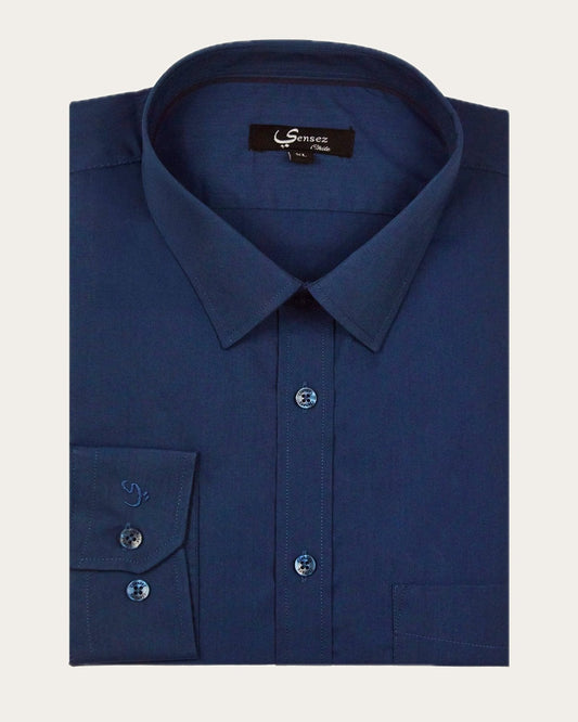 Camisa Hombre Trevira Azul Marino