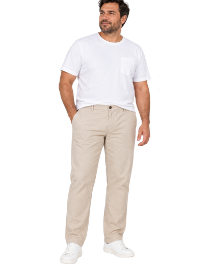 Pantalon Hombre Lino Beige SG