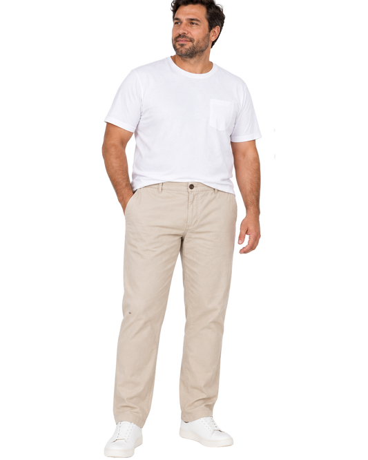 Pantalon Hombre Lino Beige SG