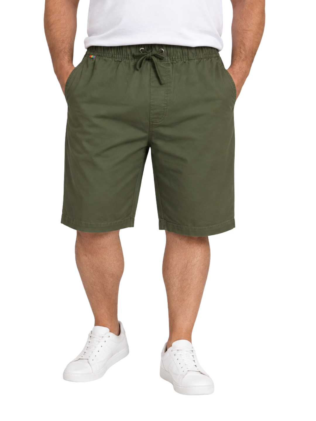 Bermuda Hombre Jogger Regular Fit Verde Oliva
