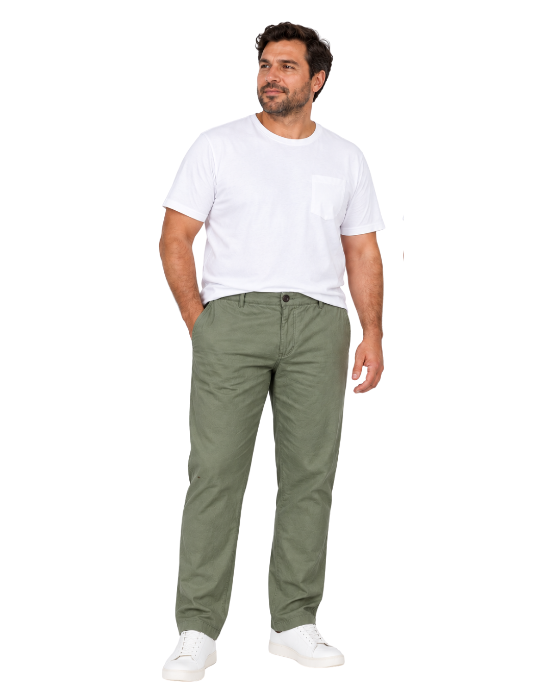 Pantalon Hombre Lino Verde SG