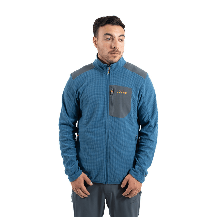Polar Hombre Cierre Completo Textura Waffle Azul Denim - Sensez