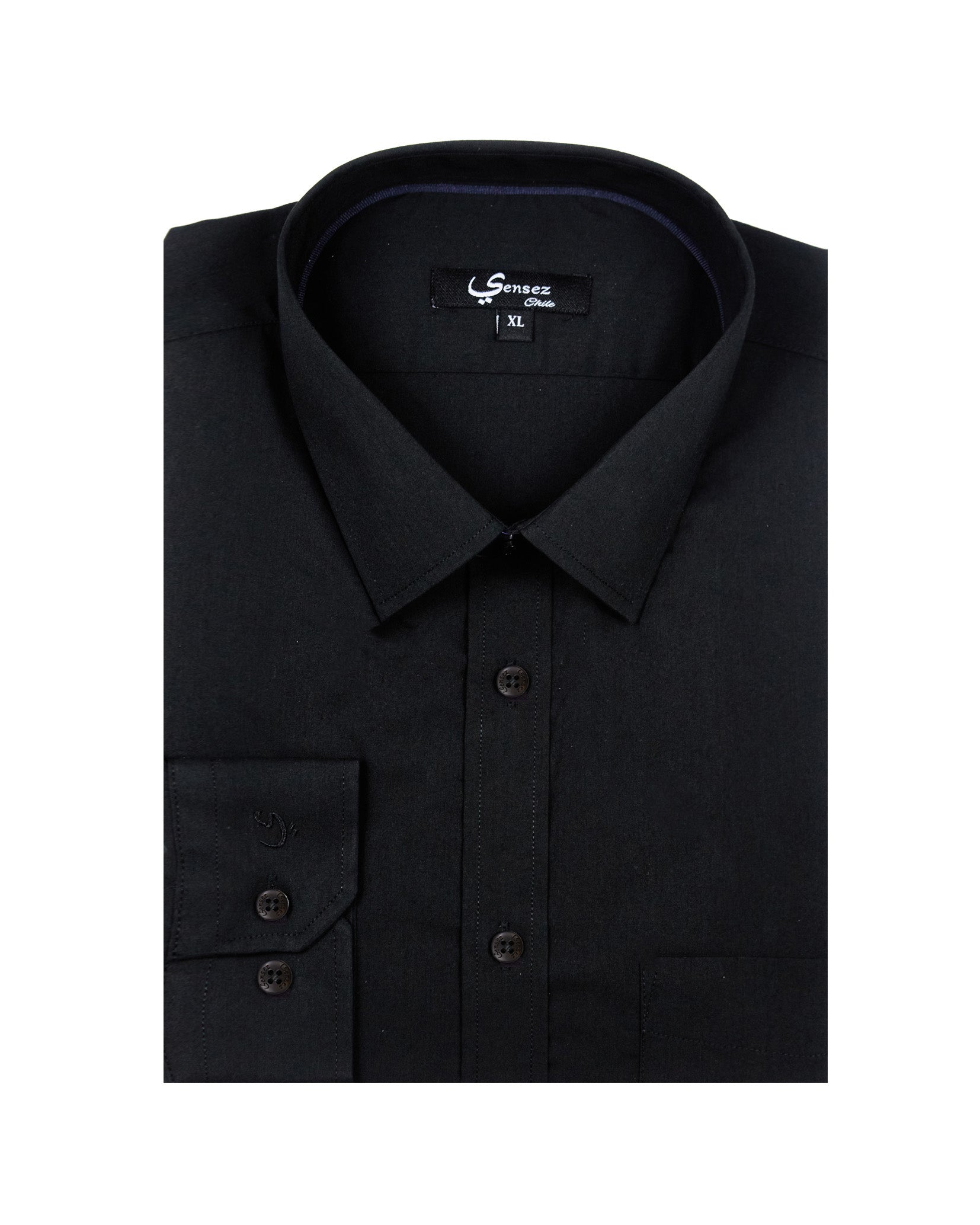 Camisa Hombre Reactive Negra Sin Bolsillo - Sensez