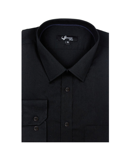 Camisa Hombre Reactive Negra Sin Bolsillo - Sensez