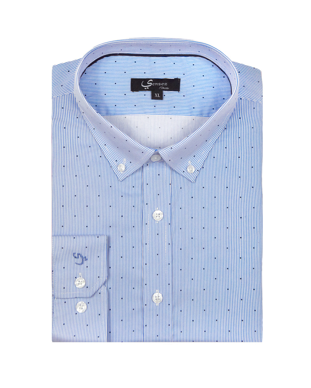 Camisa Hombre Silvino Azul Sport Sin bolsillo