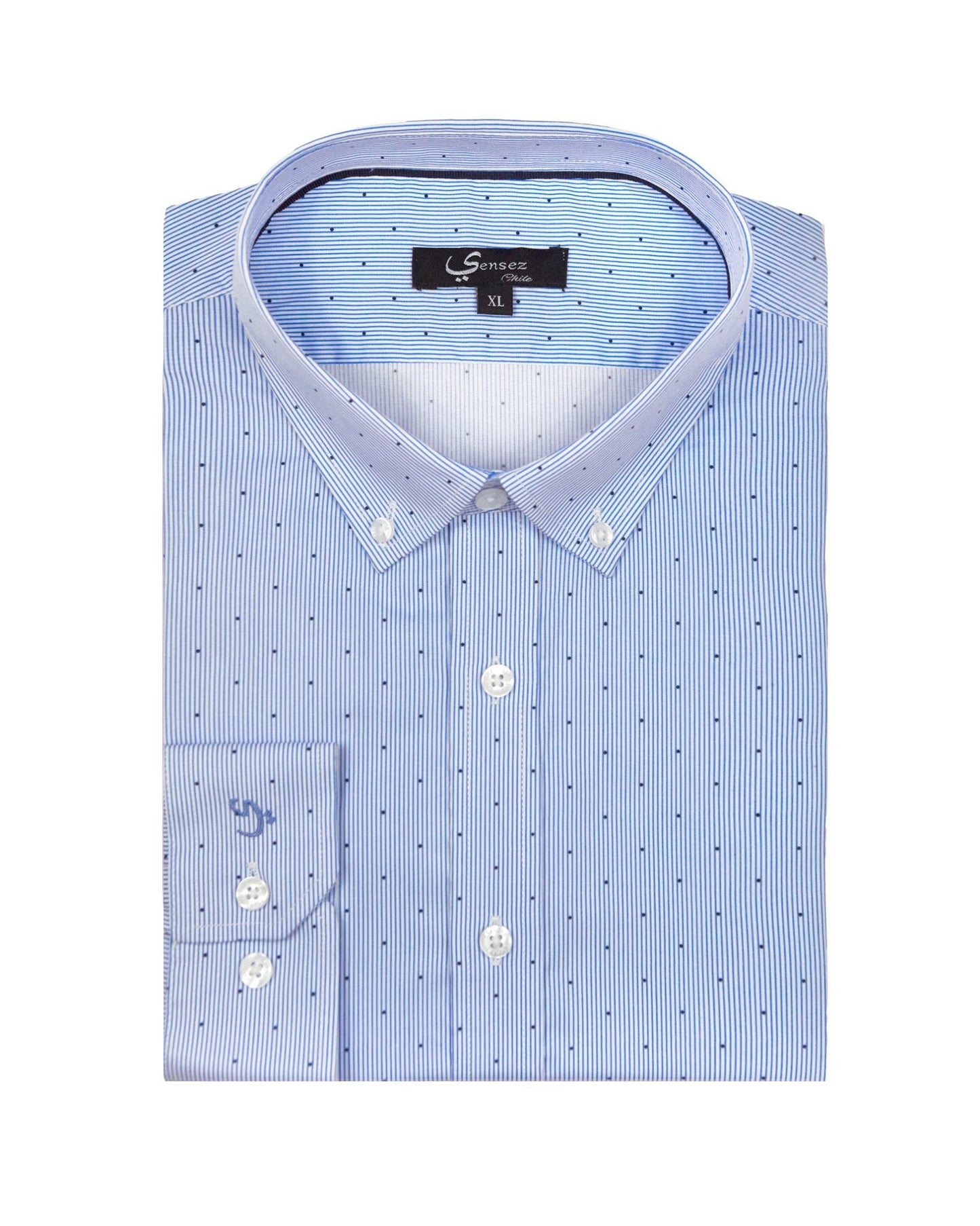 Camisa Hombre Silvino Azul Sport Sin bolsillo - Sensez