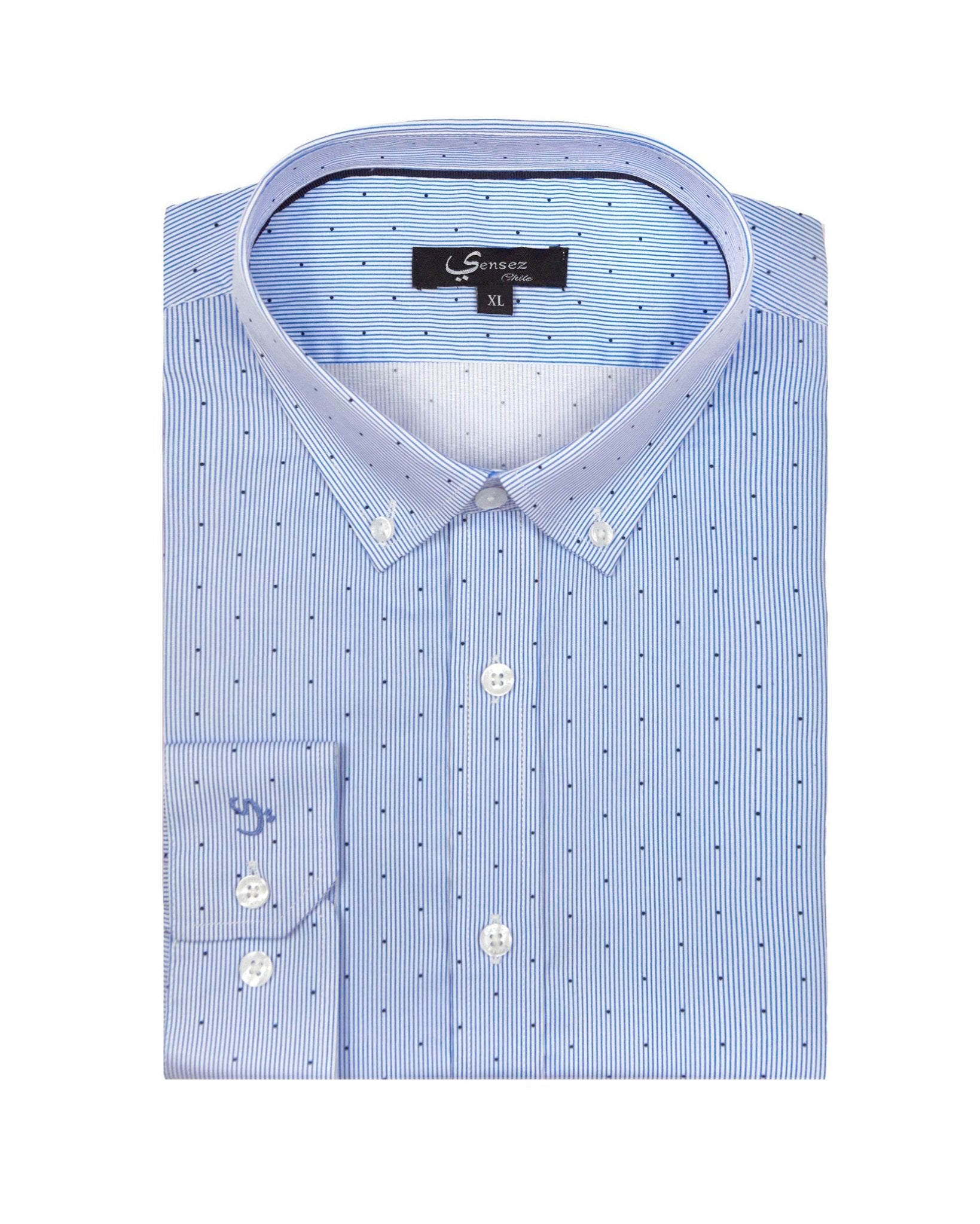 Camisa Hombre Silvino Azul Sport Sin bolsillo - Sensez