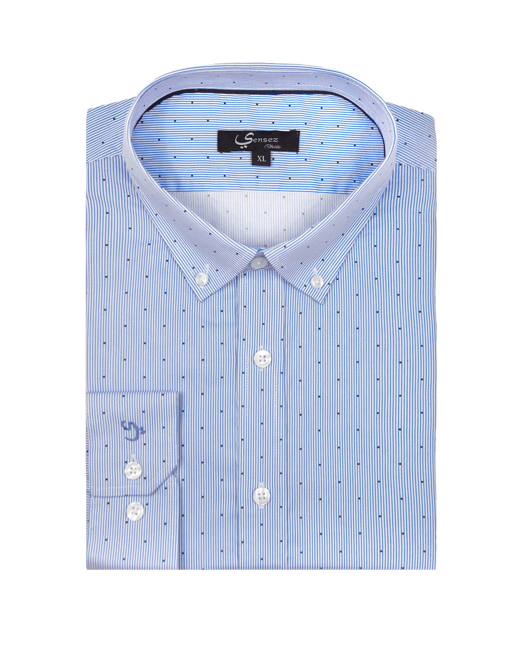 Camisa Hombre Silvino Azul Sport Sin bolsillo