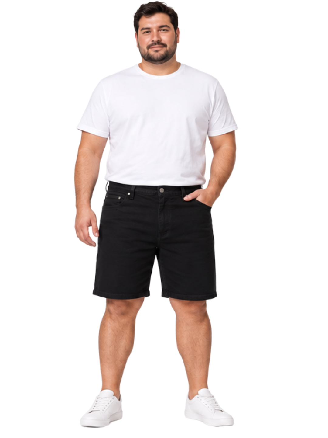 Bermuda Hombre Denim Negro Regular Fit