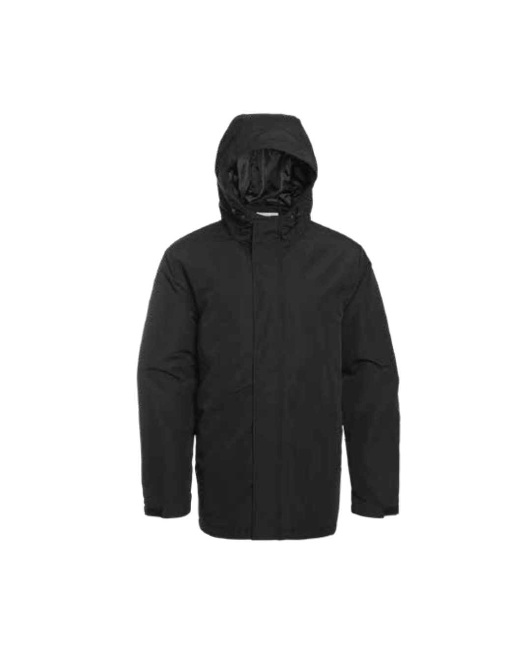 Chaqueta Hombre Larga Negra Gorro Ajustable