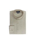 Camisa Hombre Lino Cuello Mao Beige SG