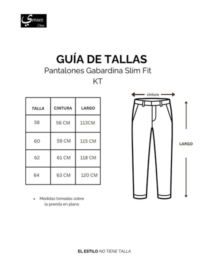 Pantalon Hombre Gabardina Slim Fit Gris Claro