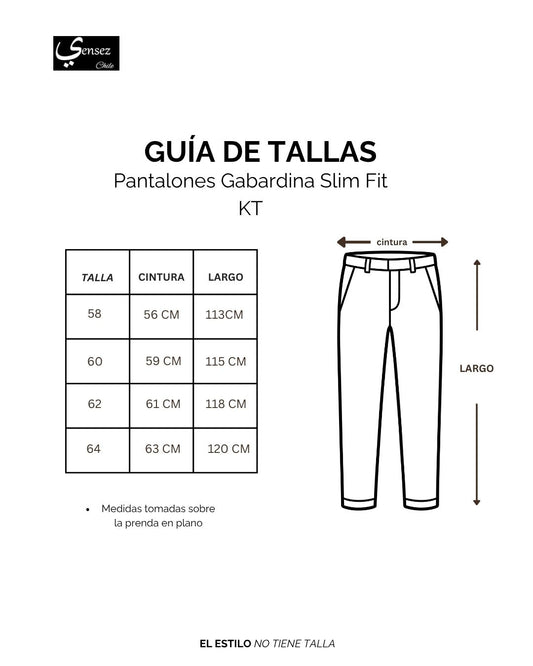 Pantalon Hombre Gabardina Slim Fit Gris Claro
