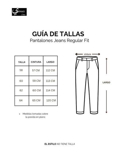 Pantalón Hombre Jeans Negro Spandex Regular Fit KT