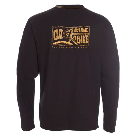 Polera Hombre Manga Larga Jersey Negra All you Need con Diseño