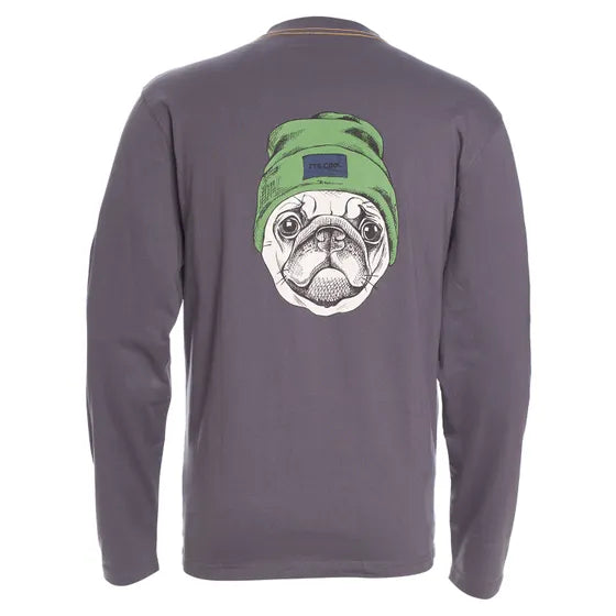 Polera Hombre Manga Larga Jersey Gris con Diseño  Regular Fit