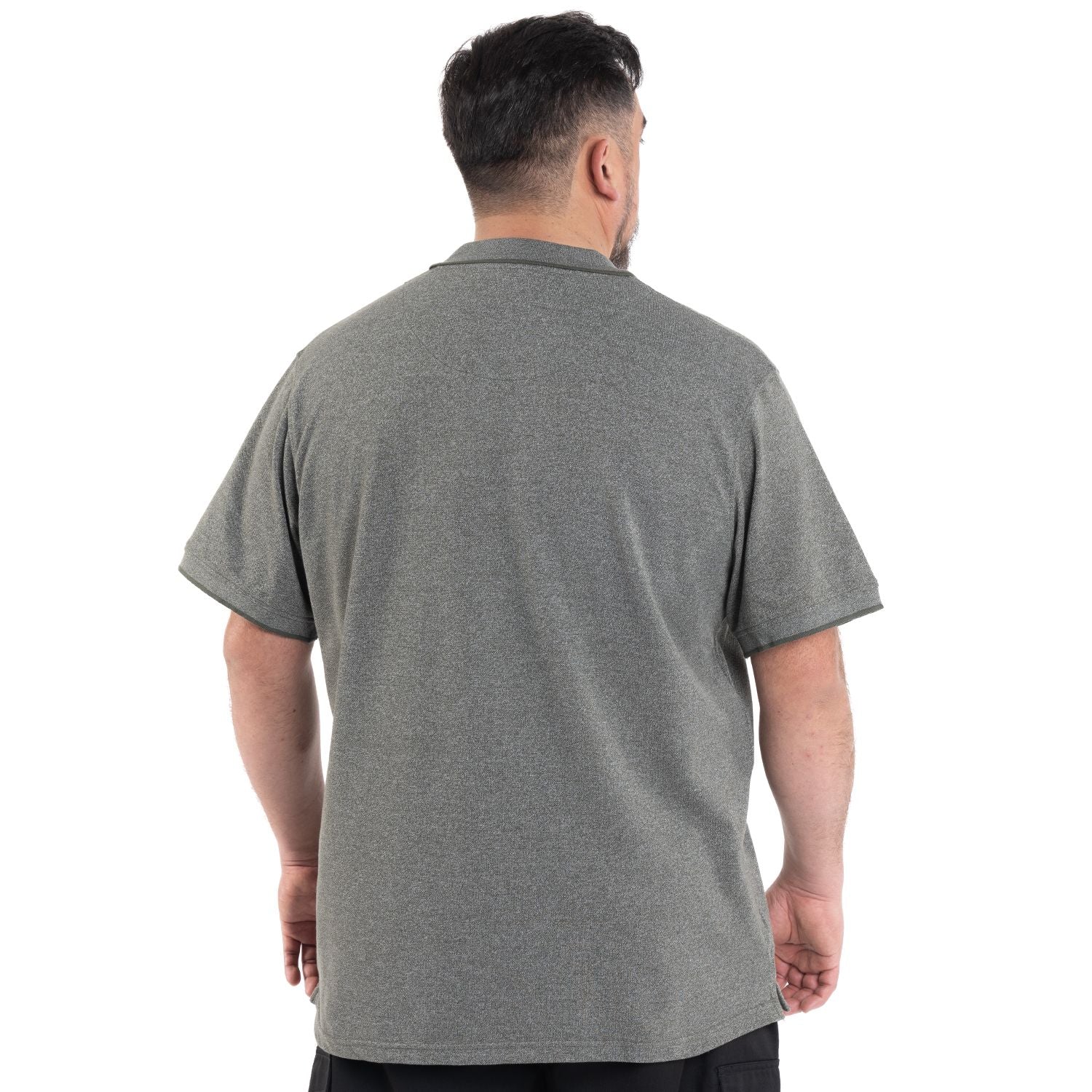 Polera Piqué Hombre Melange Gris Claro Kt