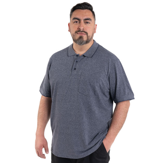 Polera Piqué Hombre Melange Azul Marino - Sensez