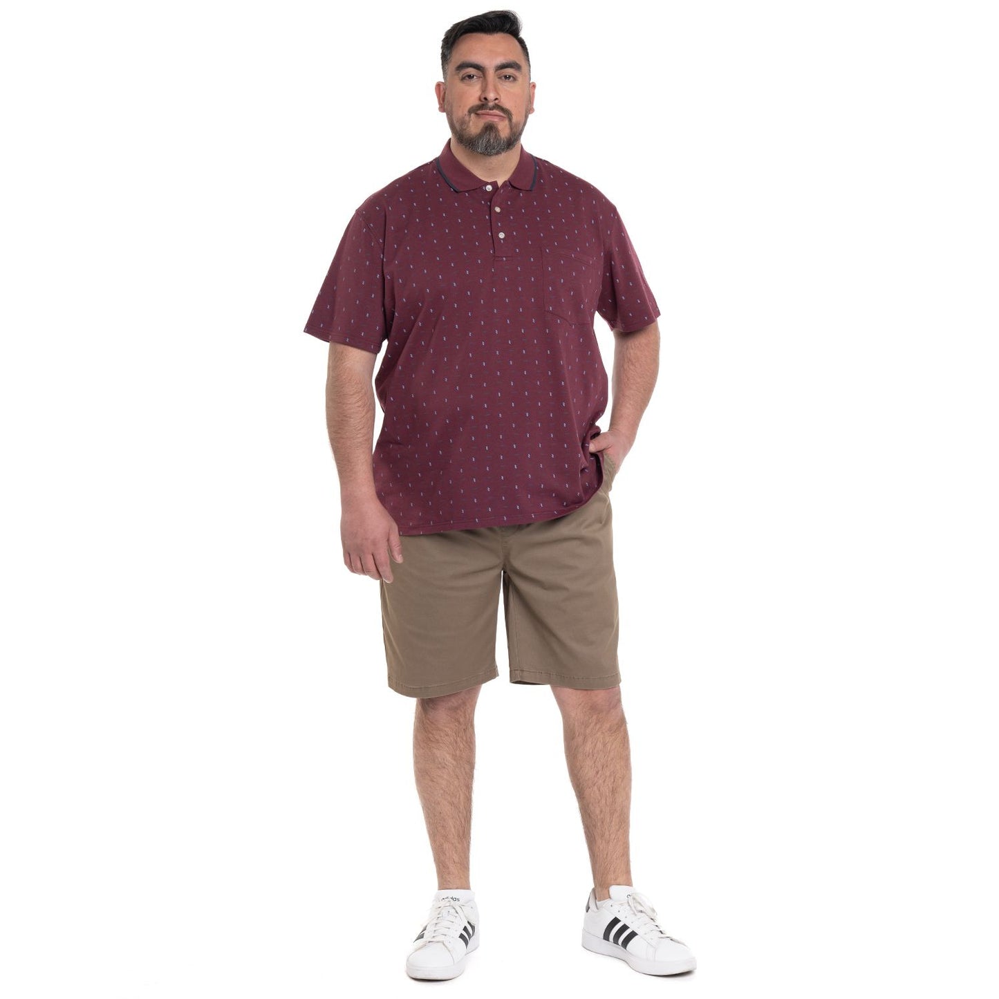 Polera Piqué Hombre Burdeo con Diseño - Sensez