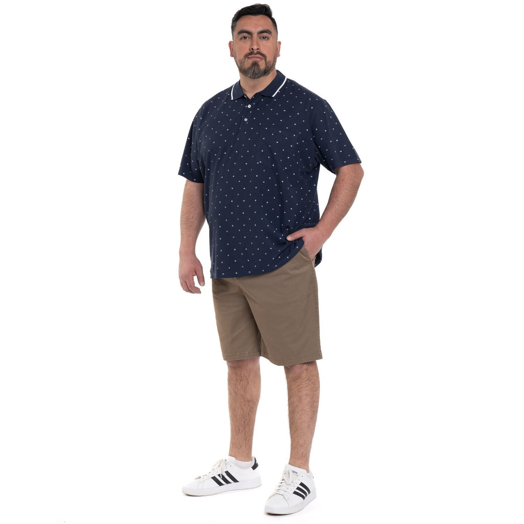 Polera Piqué Hombre Azul Marino con Diseño