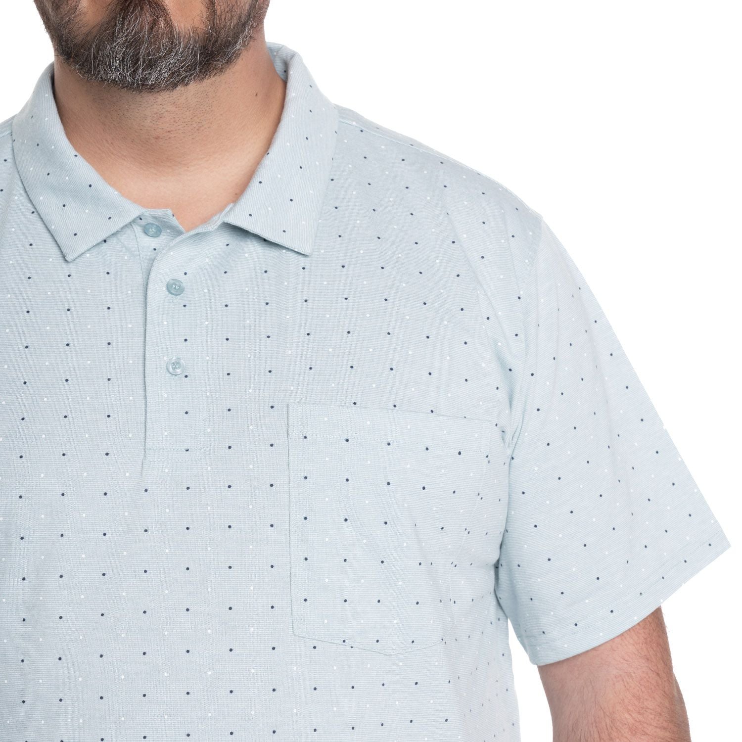 Polera Piqué Hombre Celeste con Diseño