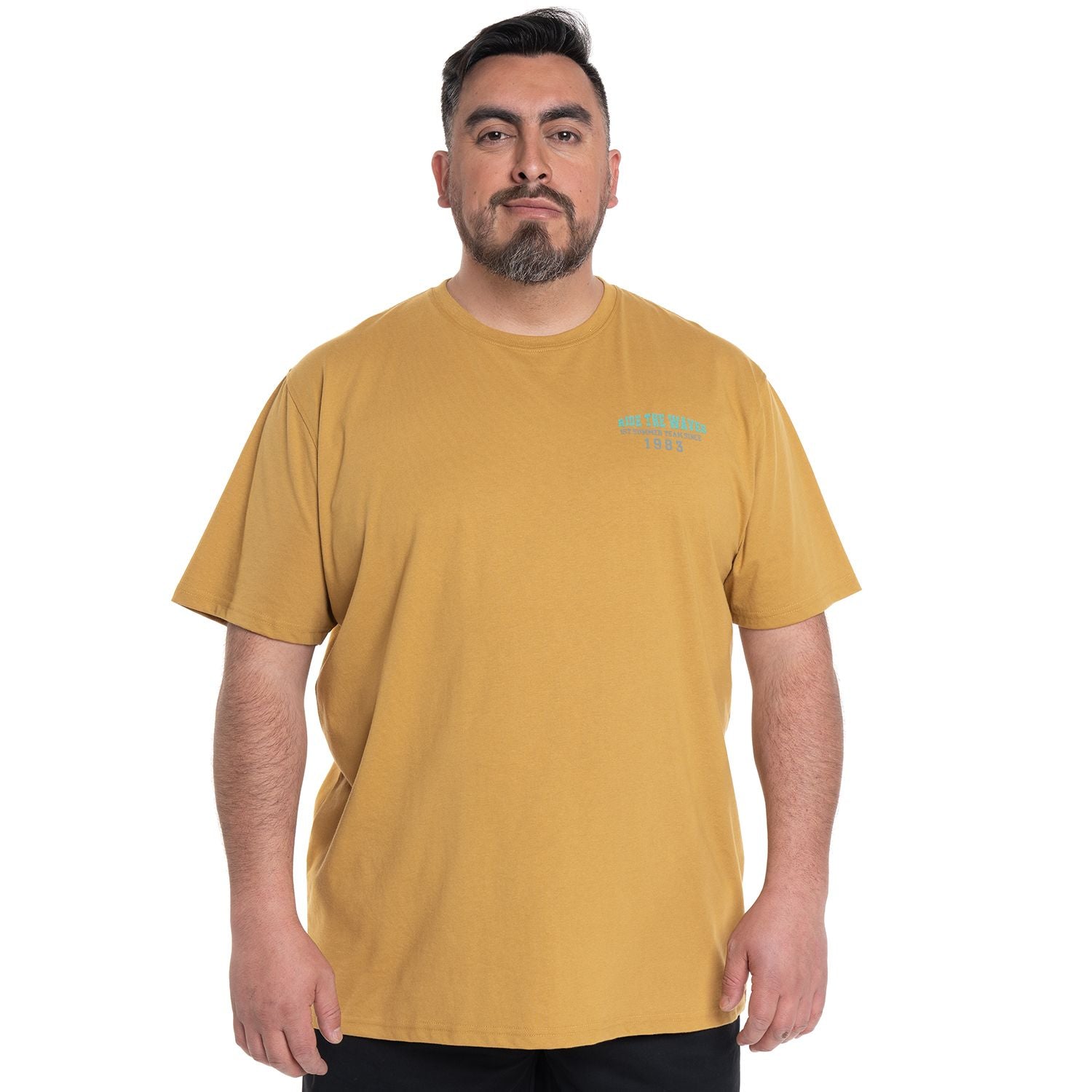 Polera Hombre Cuello Redondo Mostaza Mini Logo