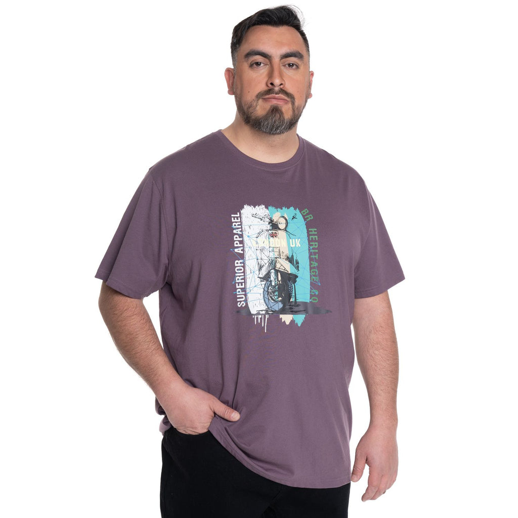 Polera Hombre Cuello Redondo Morado