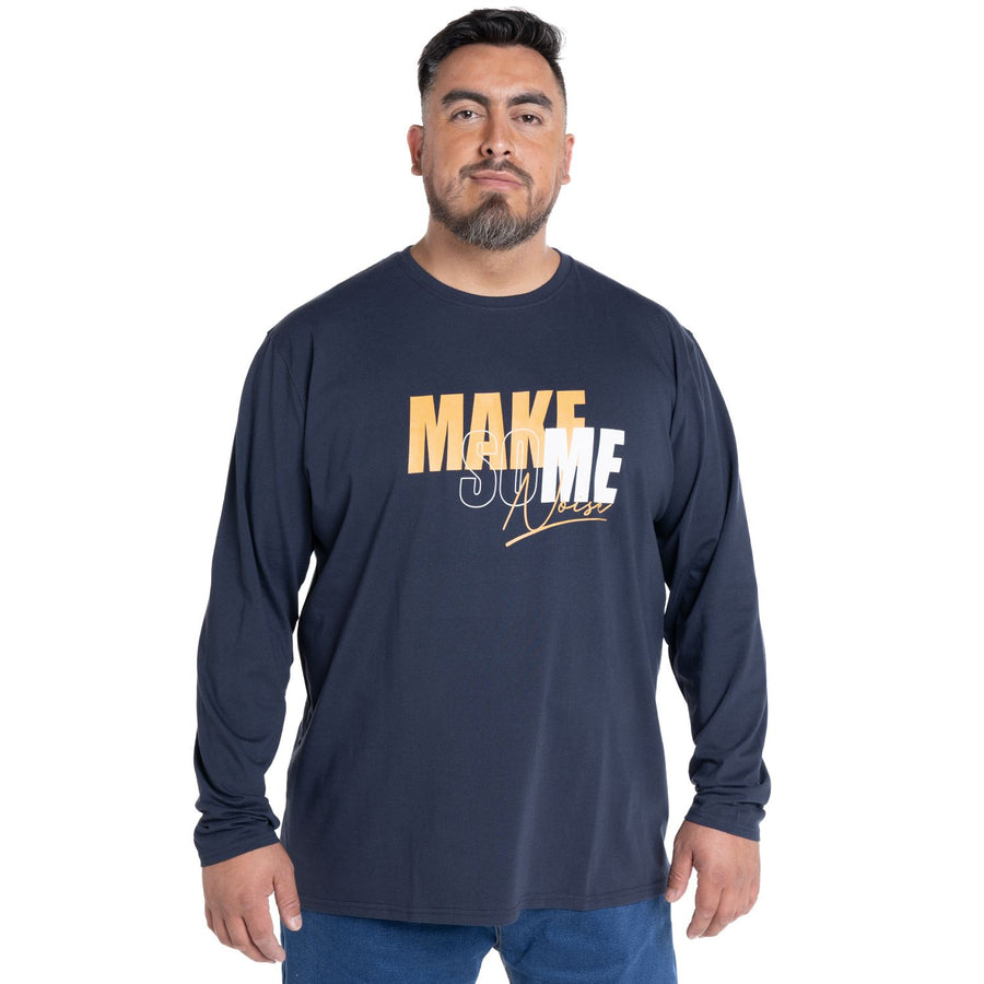 Polera Hombre Jersey Manga larga Azul con Diseño - Sensez