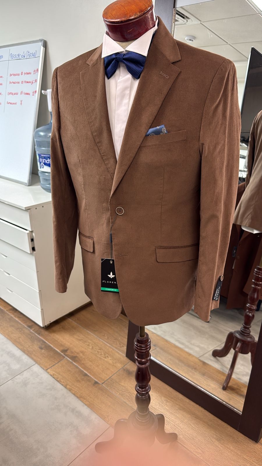 Blazer Hombre Micro Cotelé Mil Rayas Camel