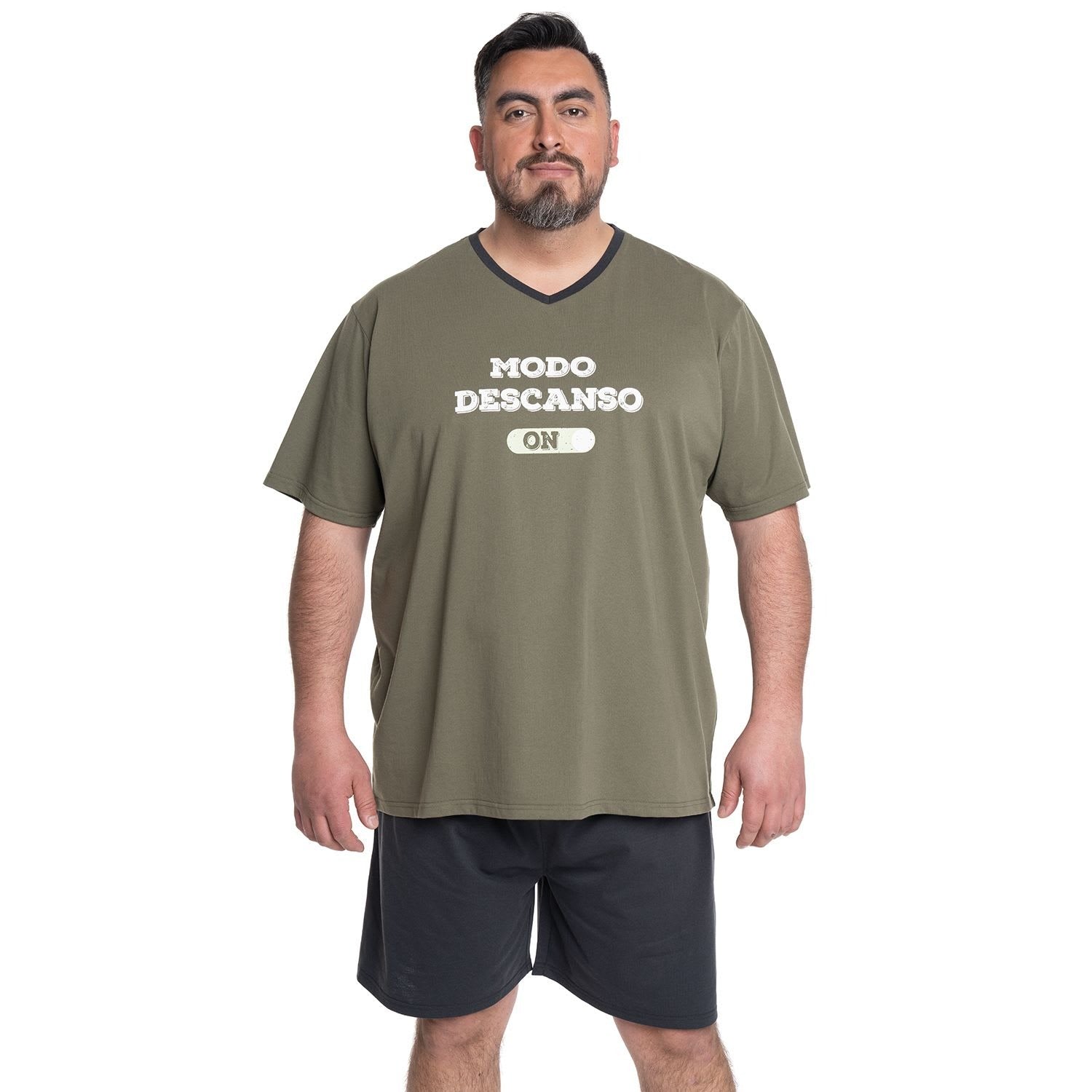 Pijama Hombre de Verano Verde Diseño Manga Corta KT