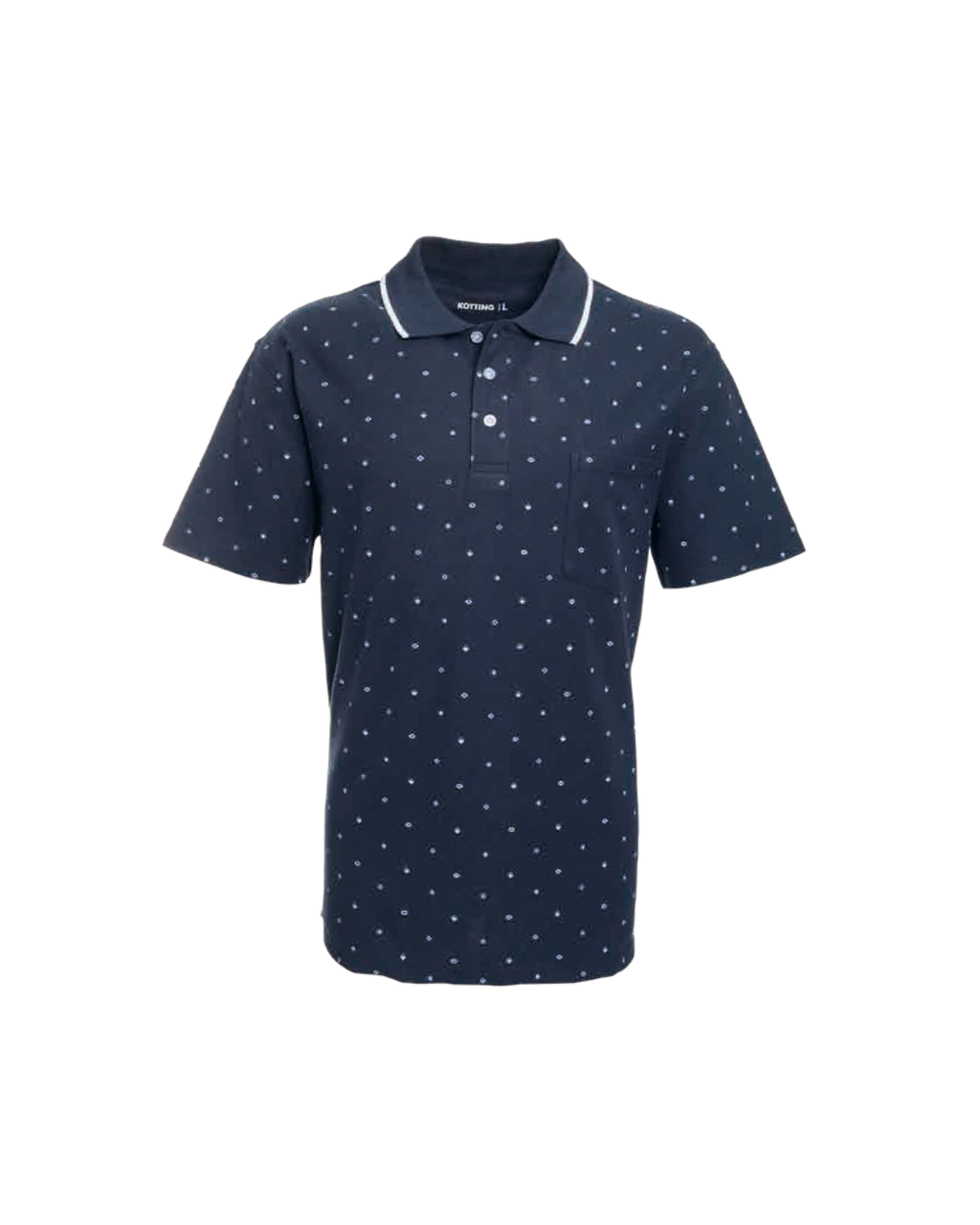 Polera Piqué Hombre Azul Marino con Diseño