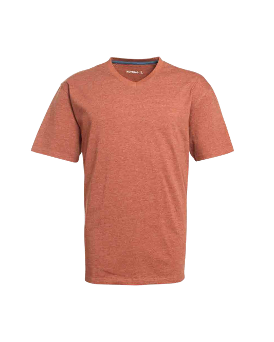Polera Hombre Cuello V Naranja Melange