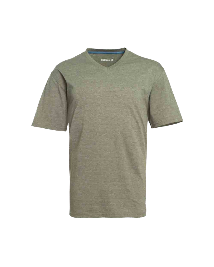 Polera Hombre Cuello V Verde Oliva