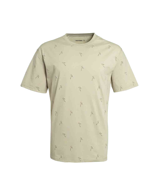 Polera Hombre Full Estampado Beige Claro