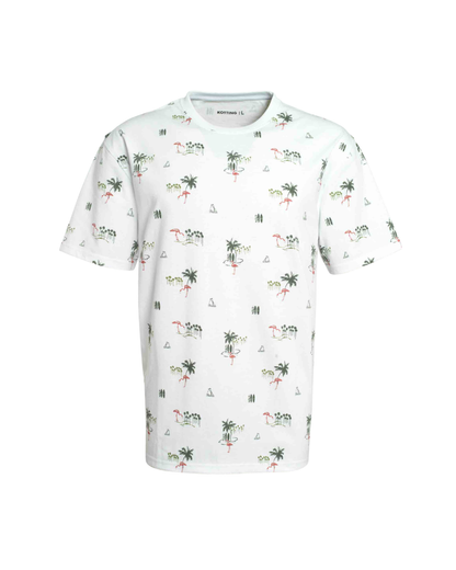 Polera Hombre Full Estampado Blanco