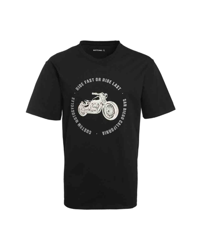 Polera Hombre Diseño Frontal Negro