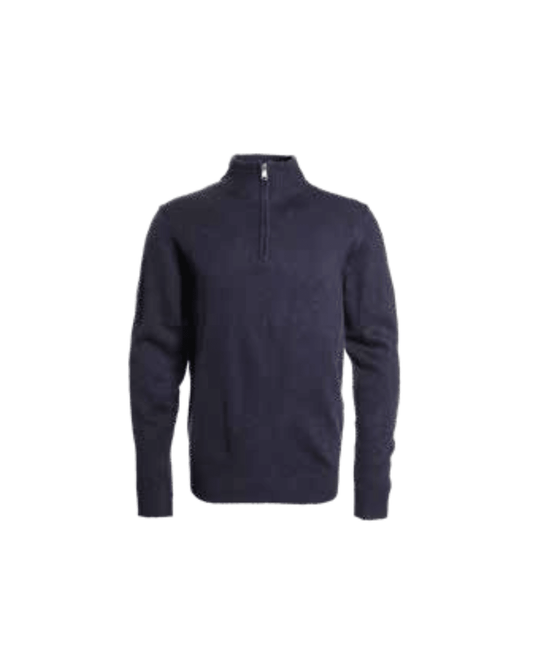 Sweater Hombre Medio Cierre Azul Marino - Sensez