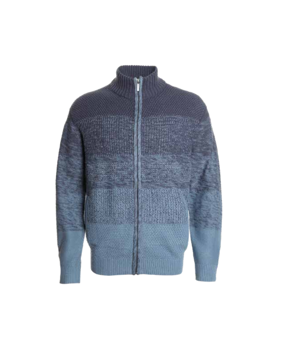 Sweater Hombre Full Cierre Azul con Efecto Degradado