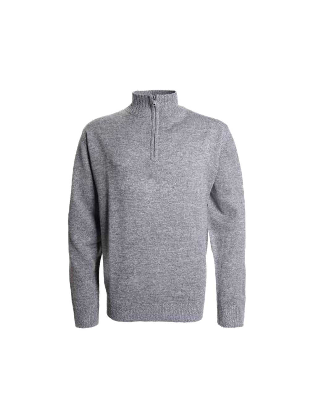 Sweater Hombre Medio Cierre Gris Oscuro