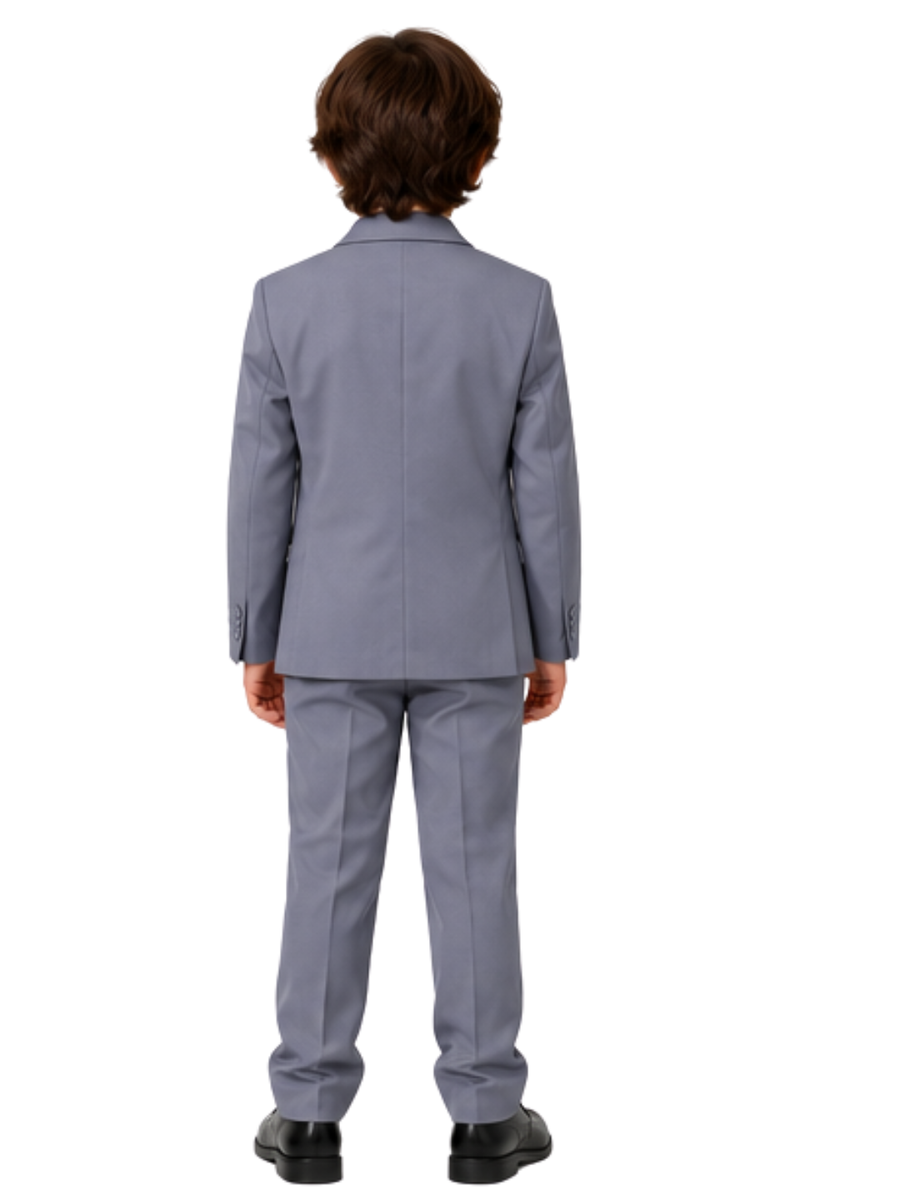 Traje de Niño 5 Piezas con Corbata Gris