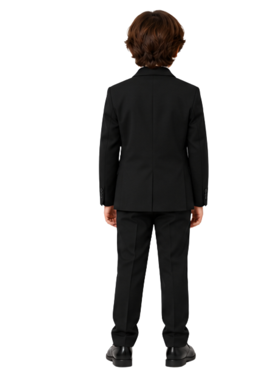 Traje de Niño 5 Piezas con Corbata Negro