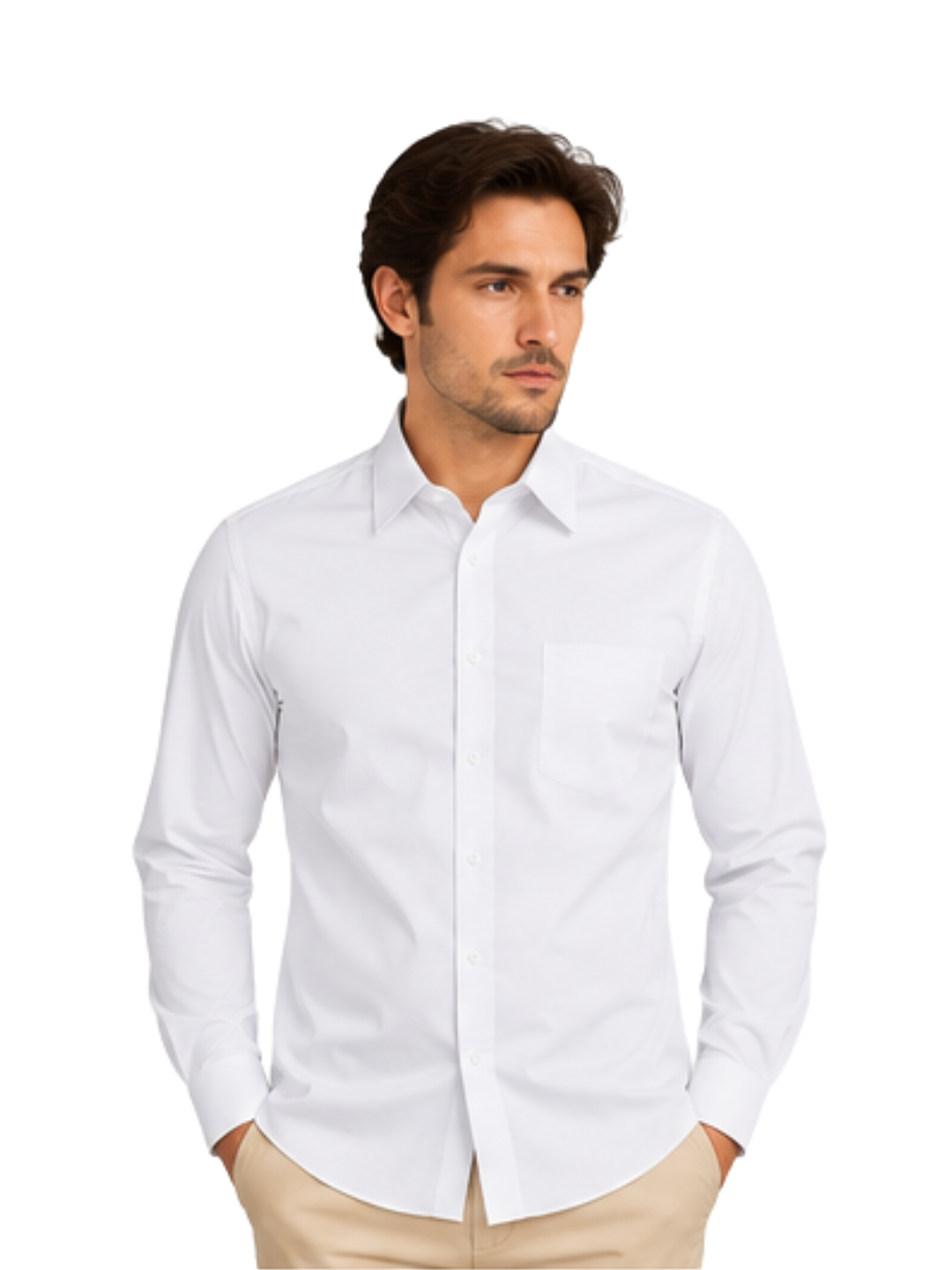 Camisa Hombre Reactive Blanca Sin Bolsillo