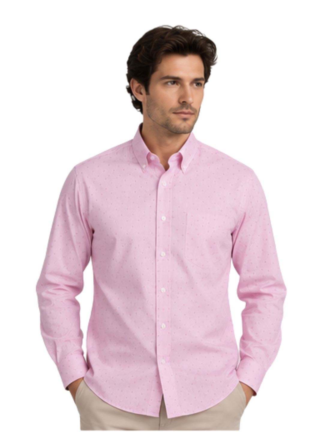 Camisa Hombre Alfaro Sport Rosado Con Bolsillo