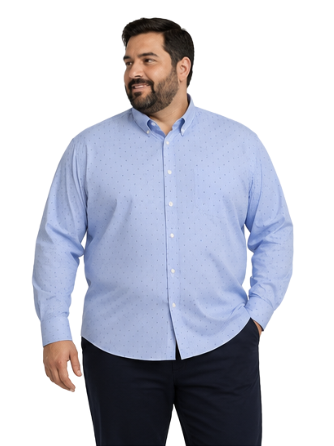 Camisa Hombre Silvino Azul Sport Sin bolsillo