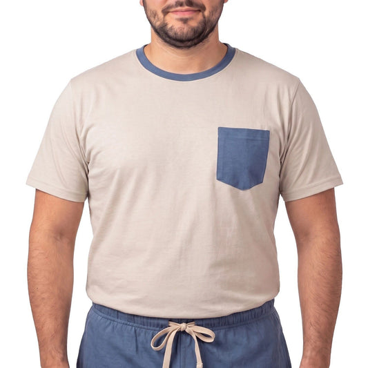 Pijama Hombre Relax Bicolor Beige Claro